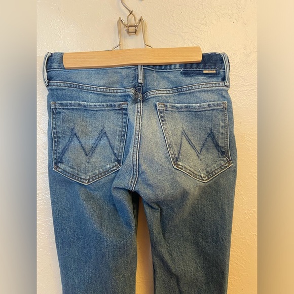 MOTHER Blue Cropped Distressed Jeans - Picture 11 of 16